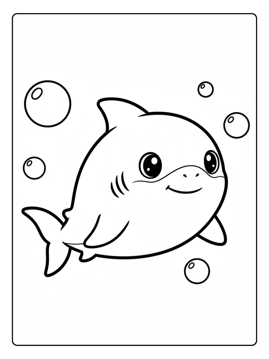 Coloriage Requin Kawaii