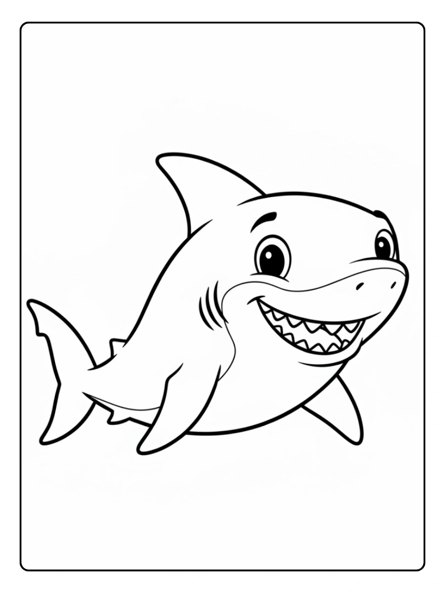 Coloriage Requin qui Sourit