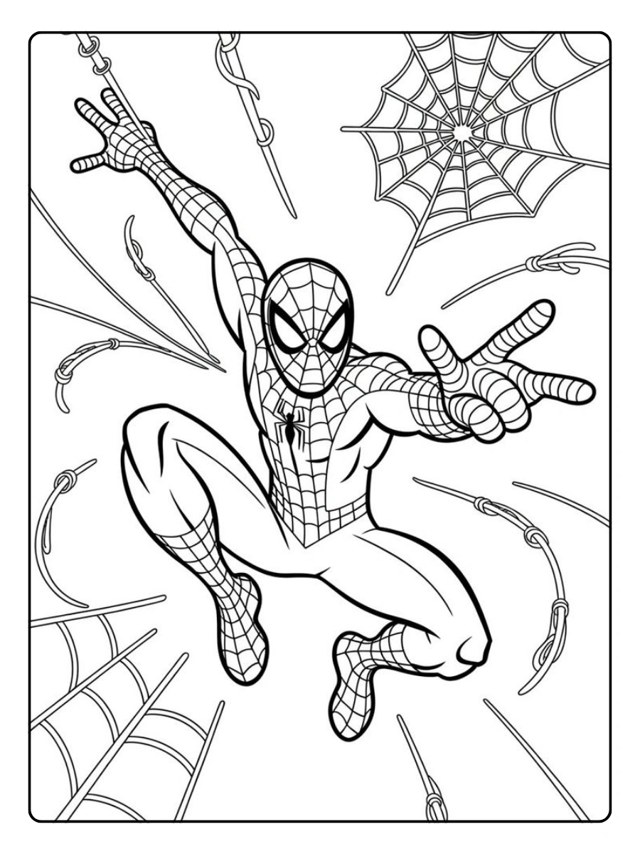 Coloriage Spiderman en action