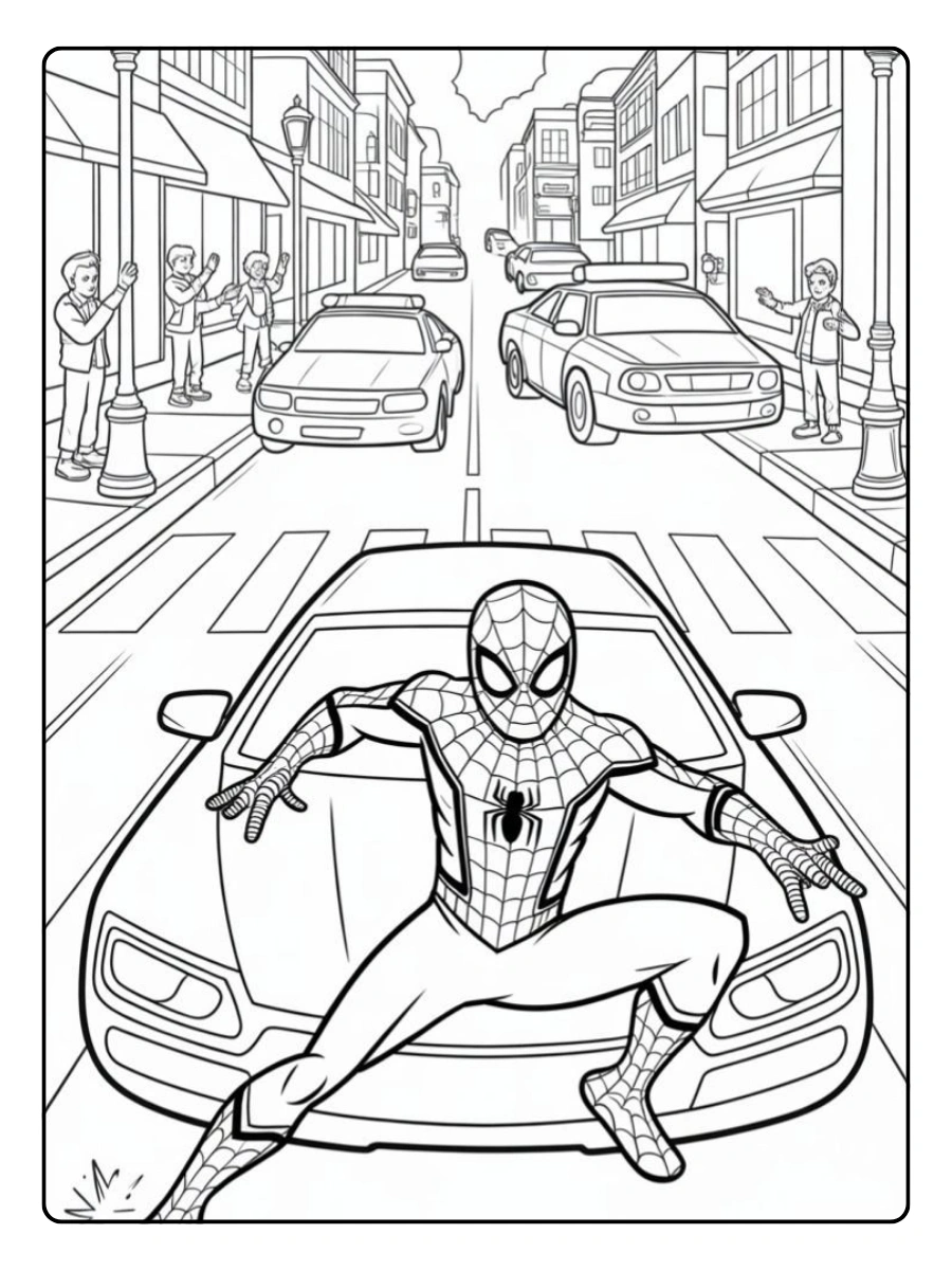 Coloriage Spiderman noir et blanc