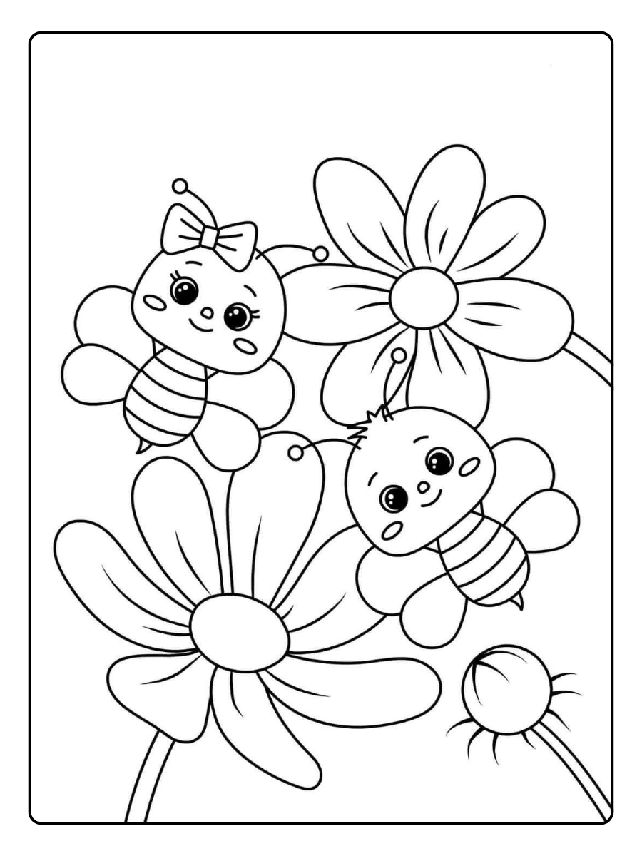 Coloriage abeille facile