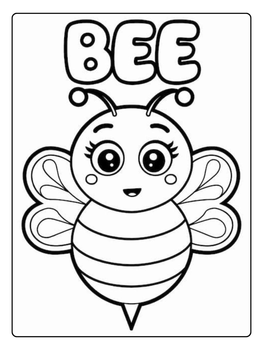 Coloriage abeille mignonne