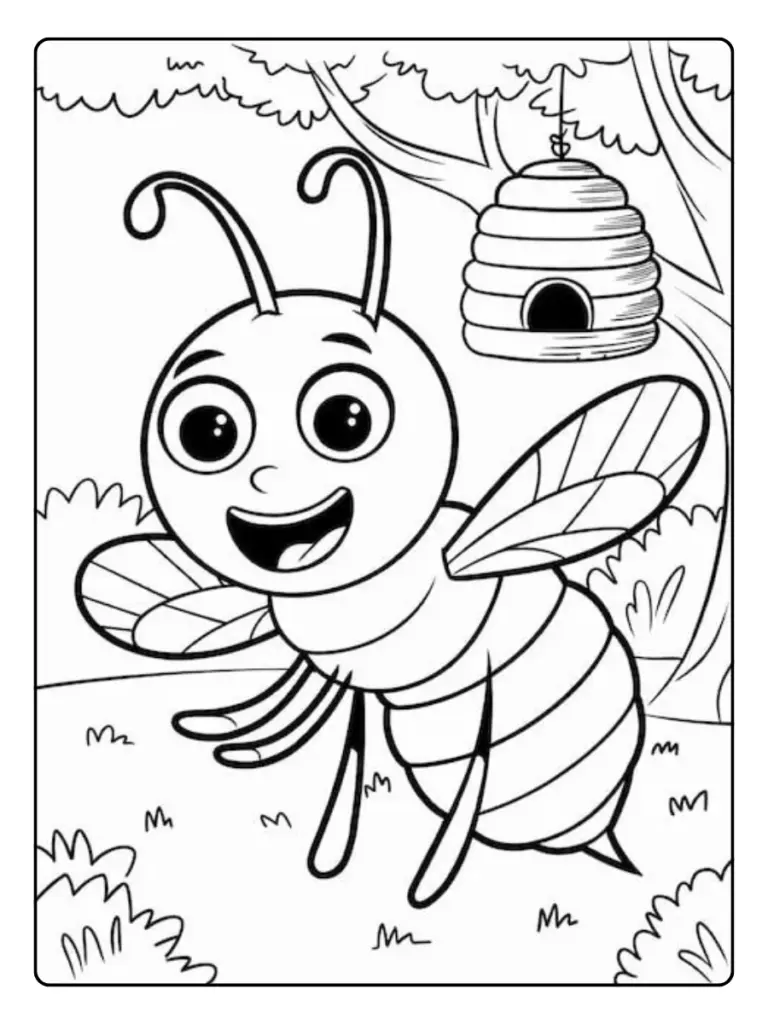 Coloriage abeille pour enfants