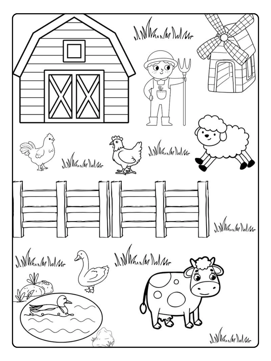 Coloriage animaux ferme