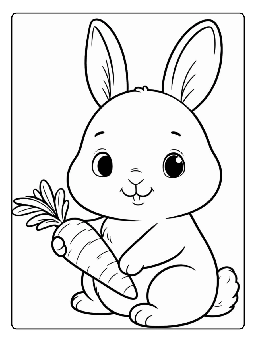Coloriage animaux lapin