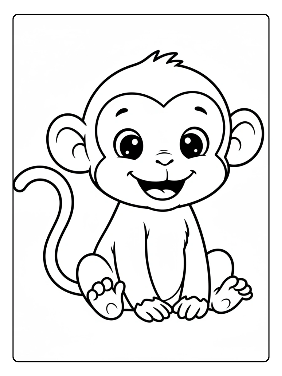Coloriage animaux singe