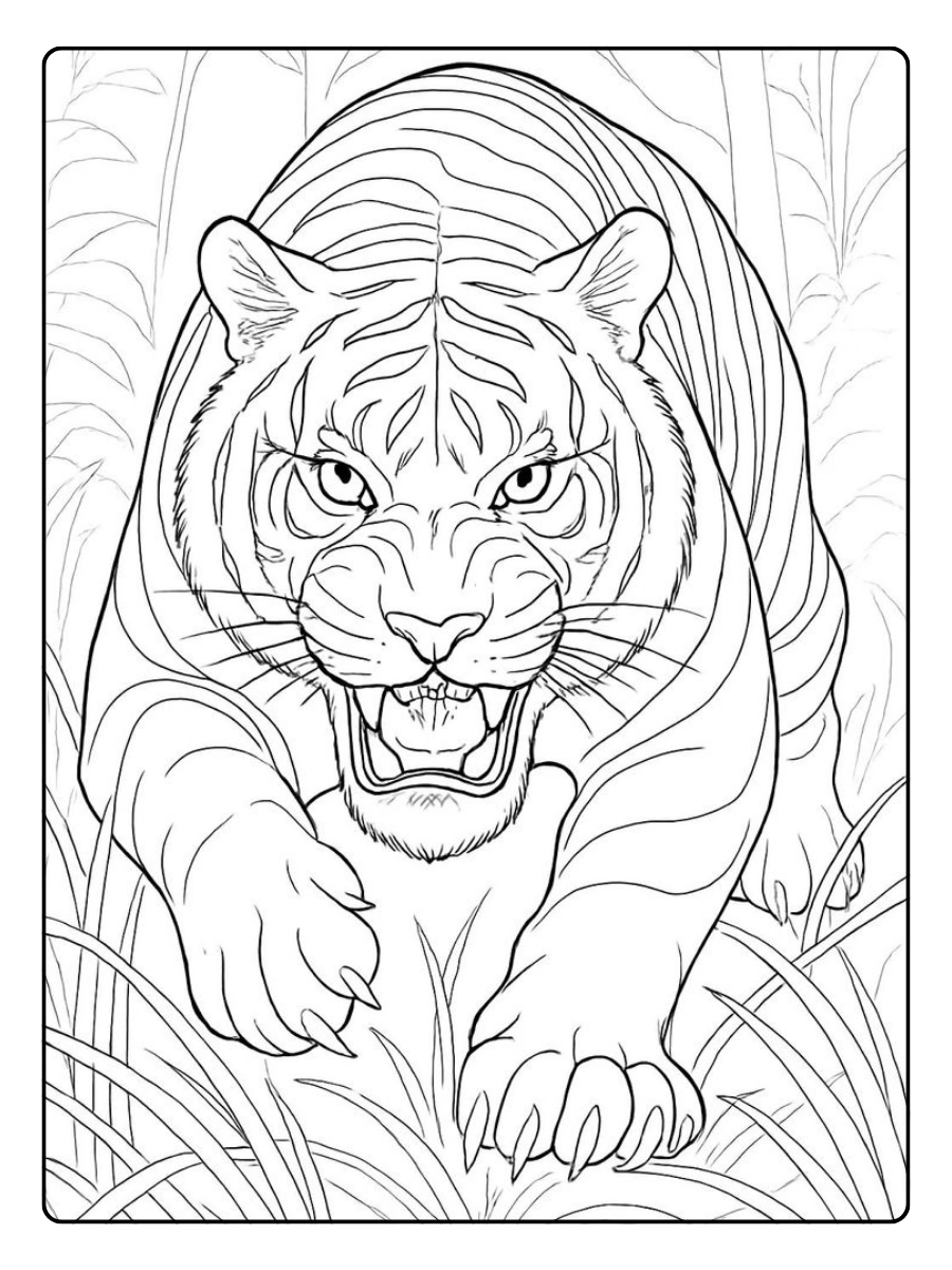 Coloriage animaux tigre