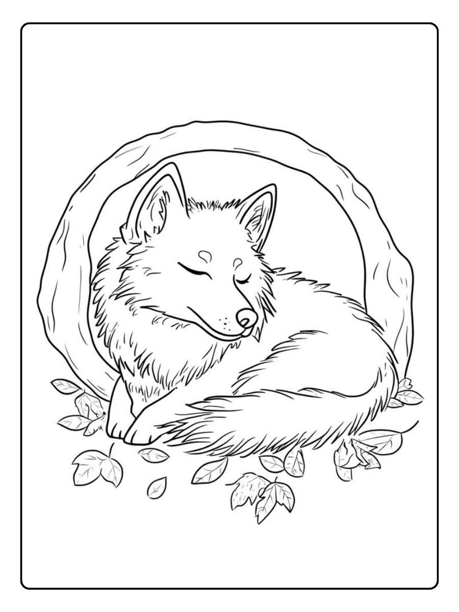 Coloriage bébé loup à imprimer pour maternelle