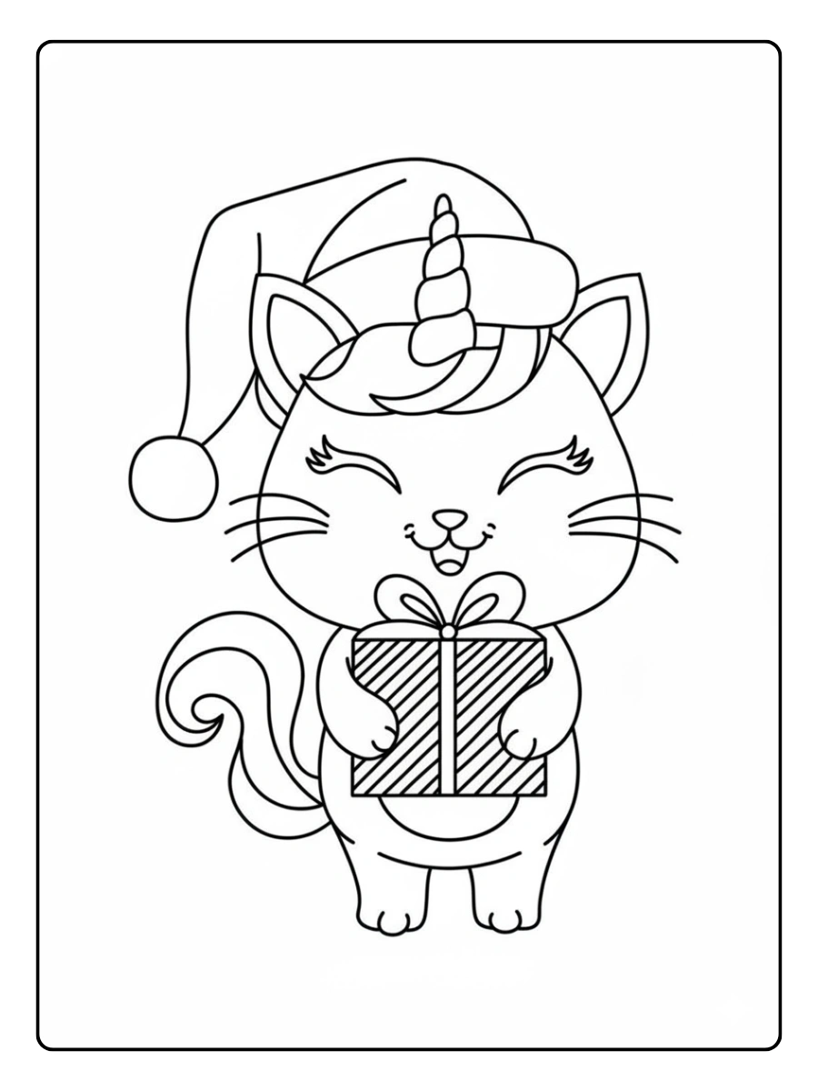 Coloriage chat licorne activité enfant