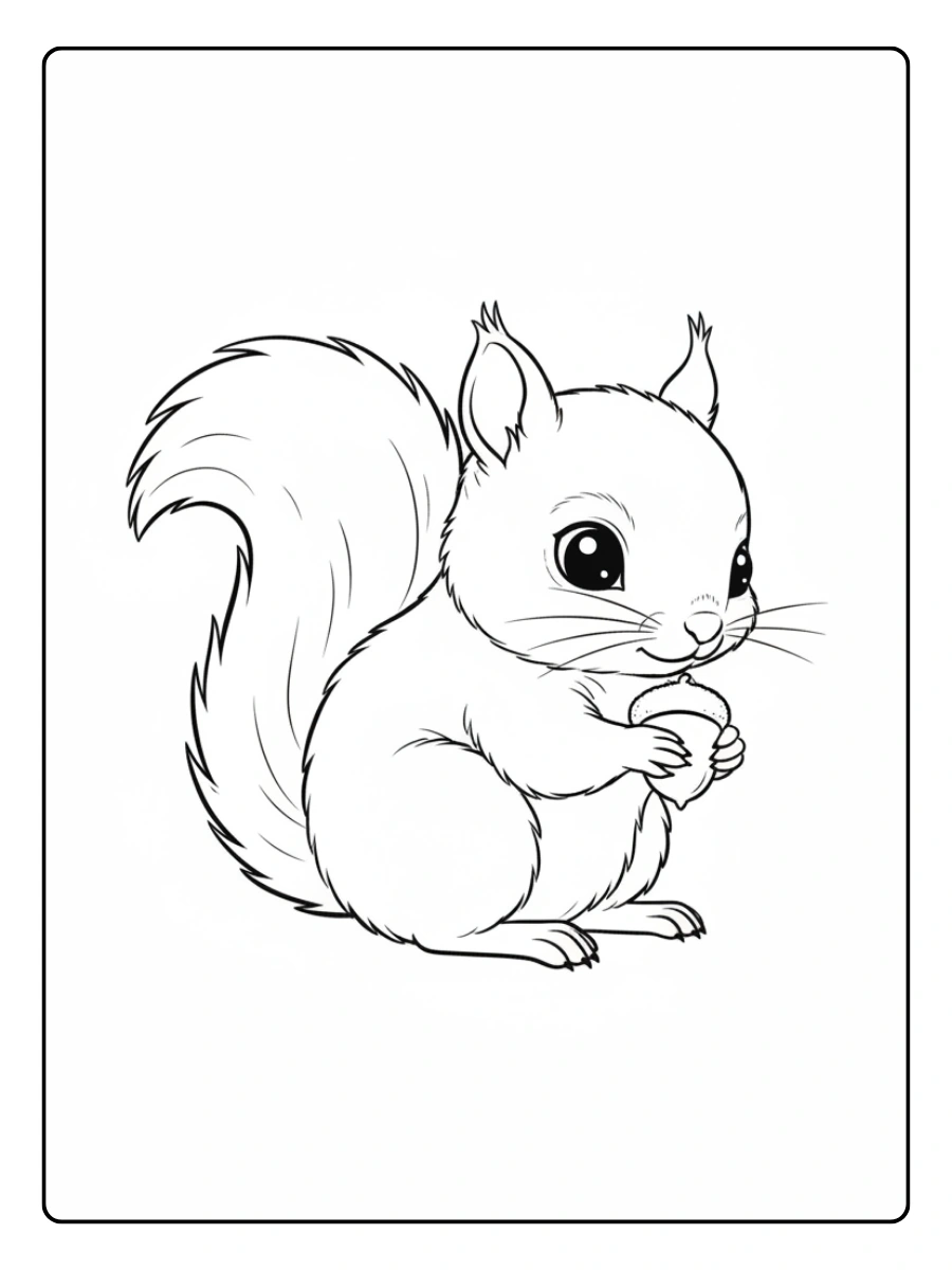 Coloriage écureuil bébé