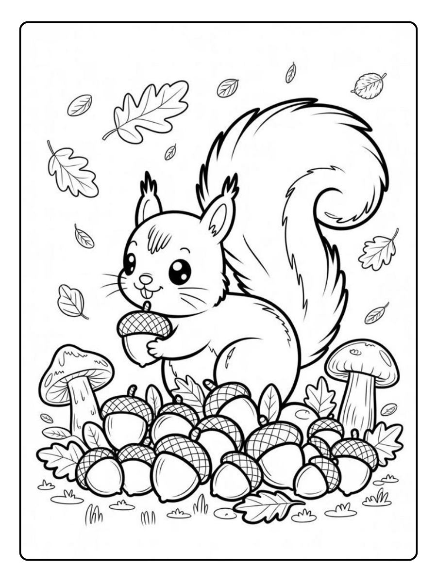 Coloriage écureuil pour enfants