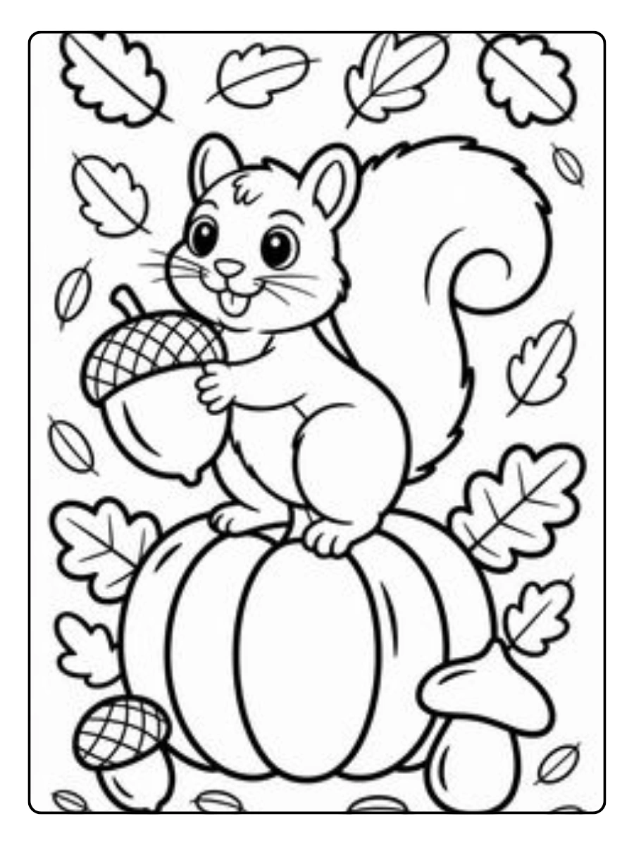 Coloriage écureuil réaliste