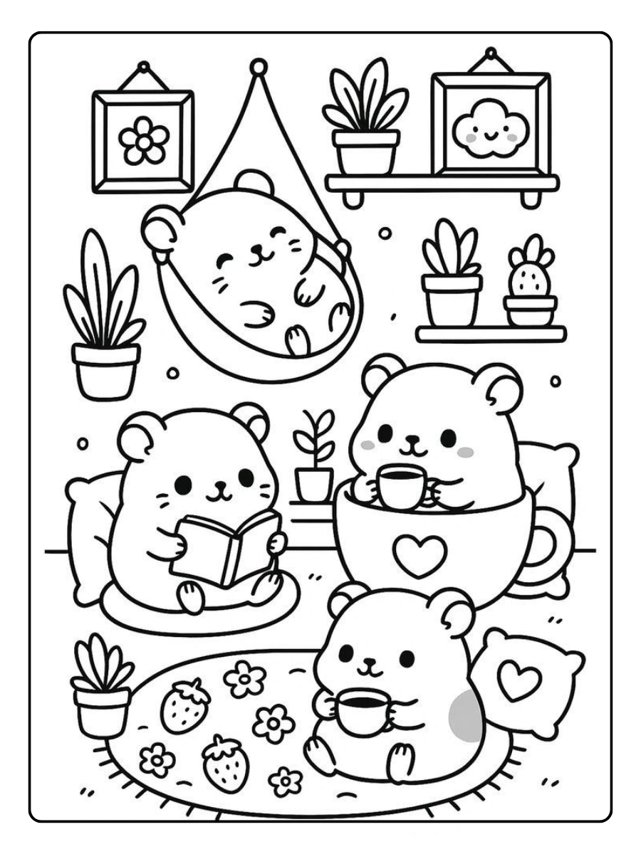 Coloriage kawaii à imprimer