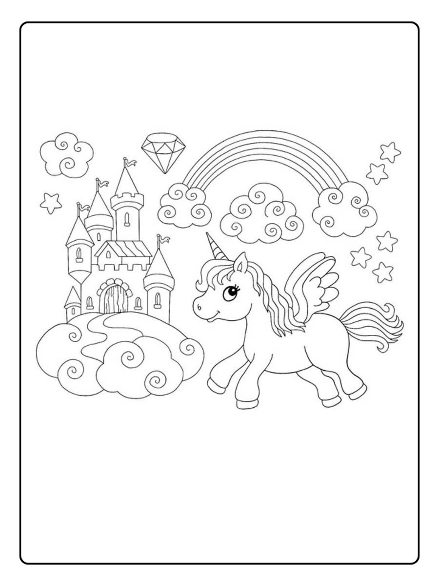 Coloriage licorne arc en ciel activité enfant