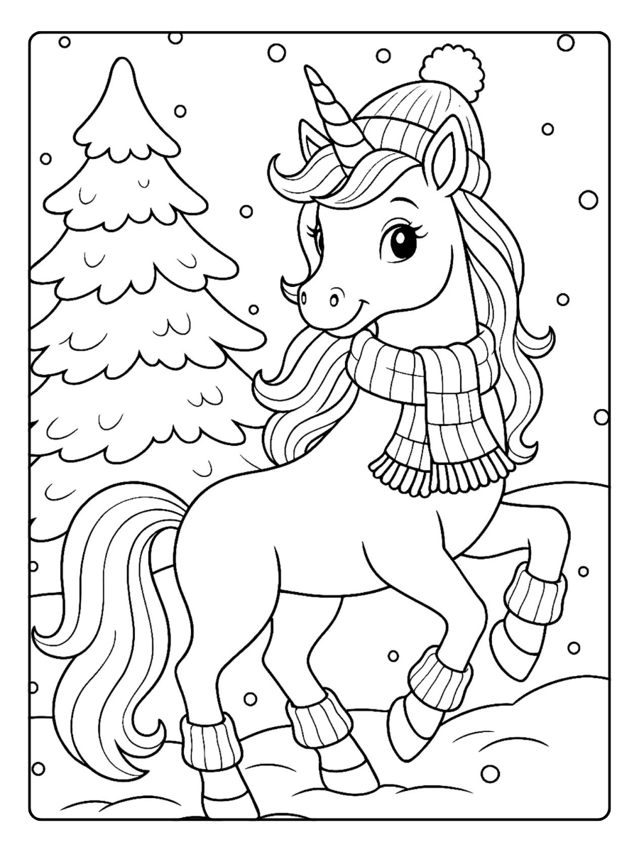 Coloriage licorne arc en ciel kawaii