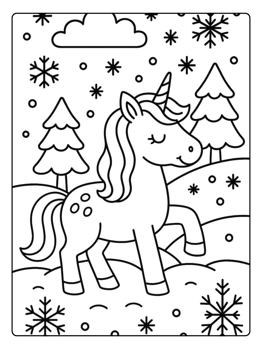 Coloriage licorne arc en ciel mignon