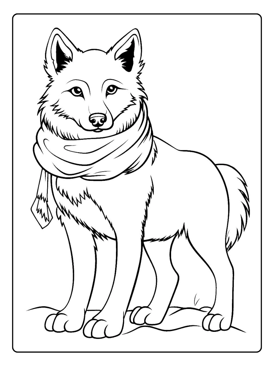 Coloriage loup cartoon amusant à imprimer