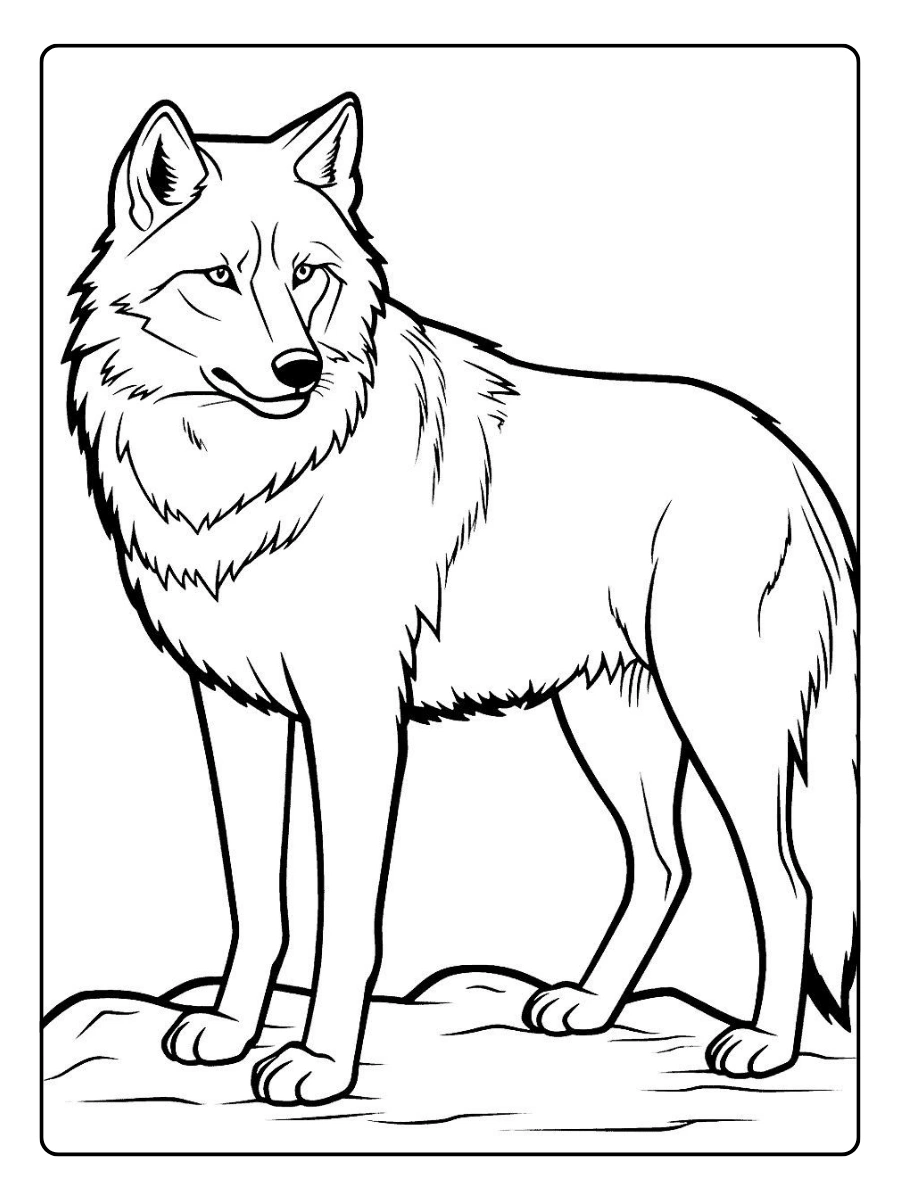 Coloriage loup féroce pour adultes