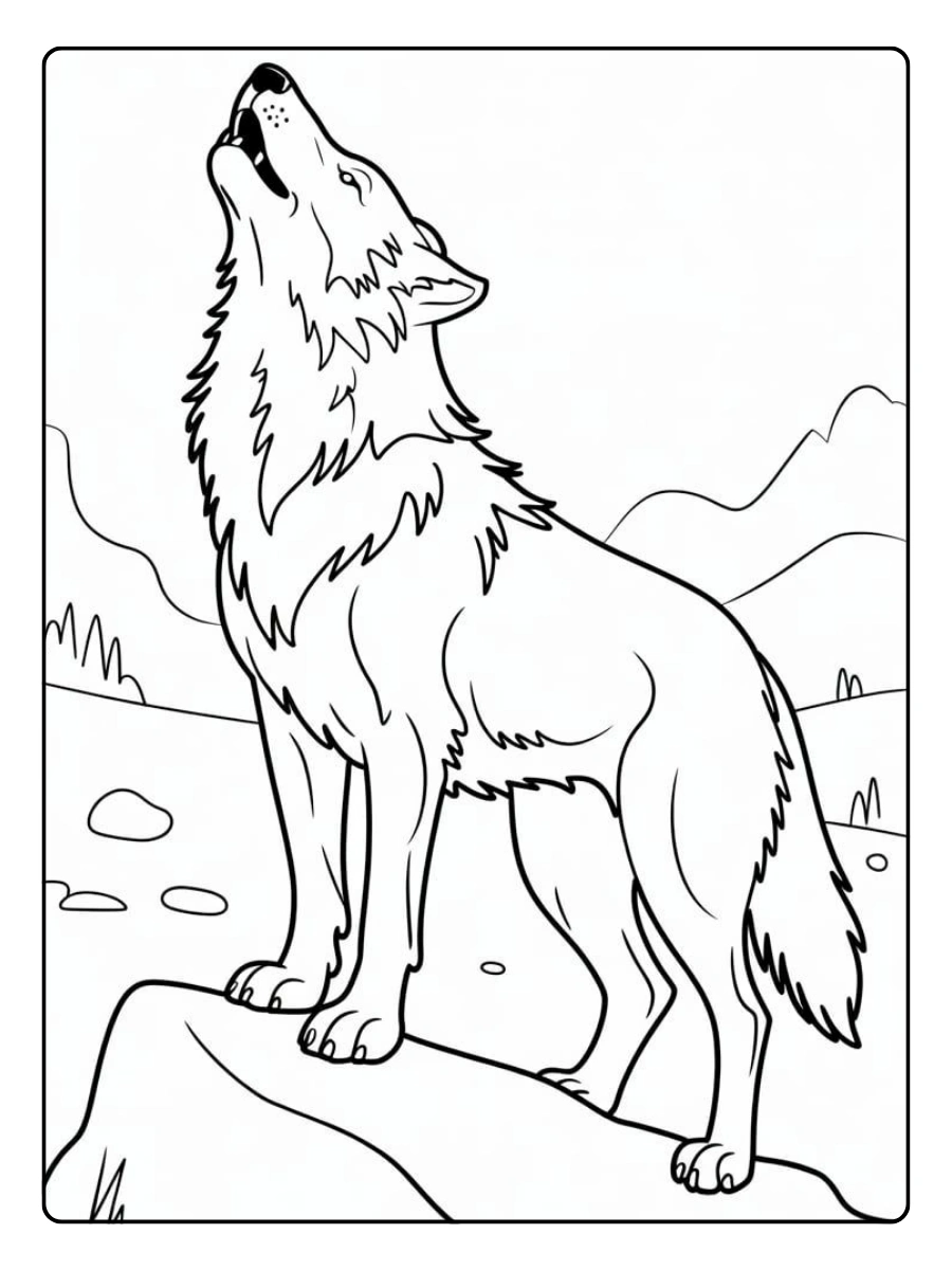 Coloriage loup réaliste à imprimer gratuitement