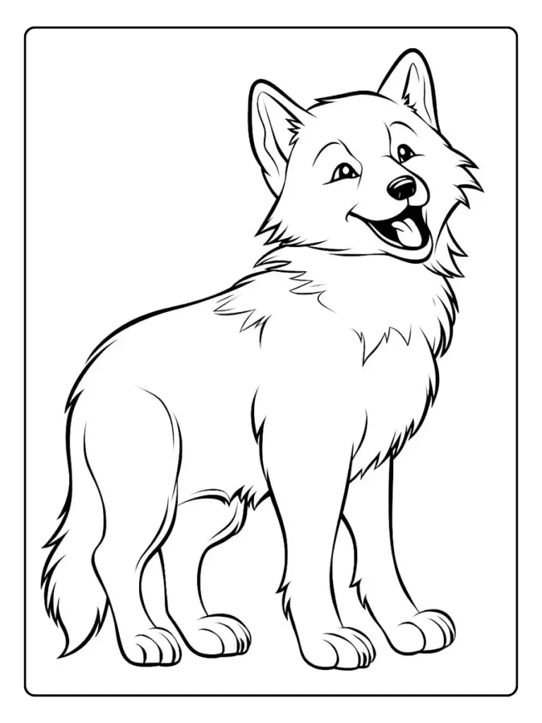Coloriage meute de loups à colorier