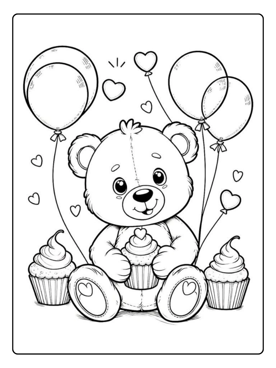 Coloriage ours kawaii