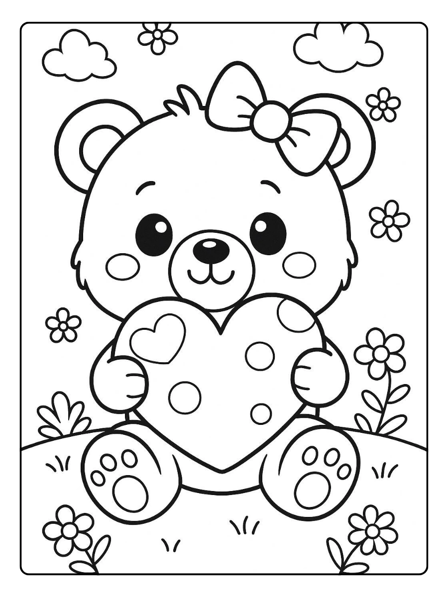 Coloriage ours mignon