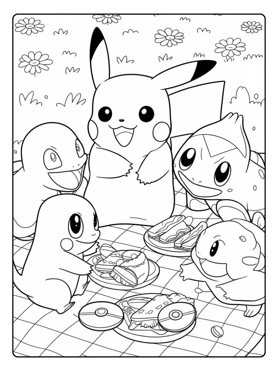 Pages de coloriage Pokémon en noir et blanc