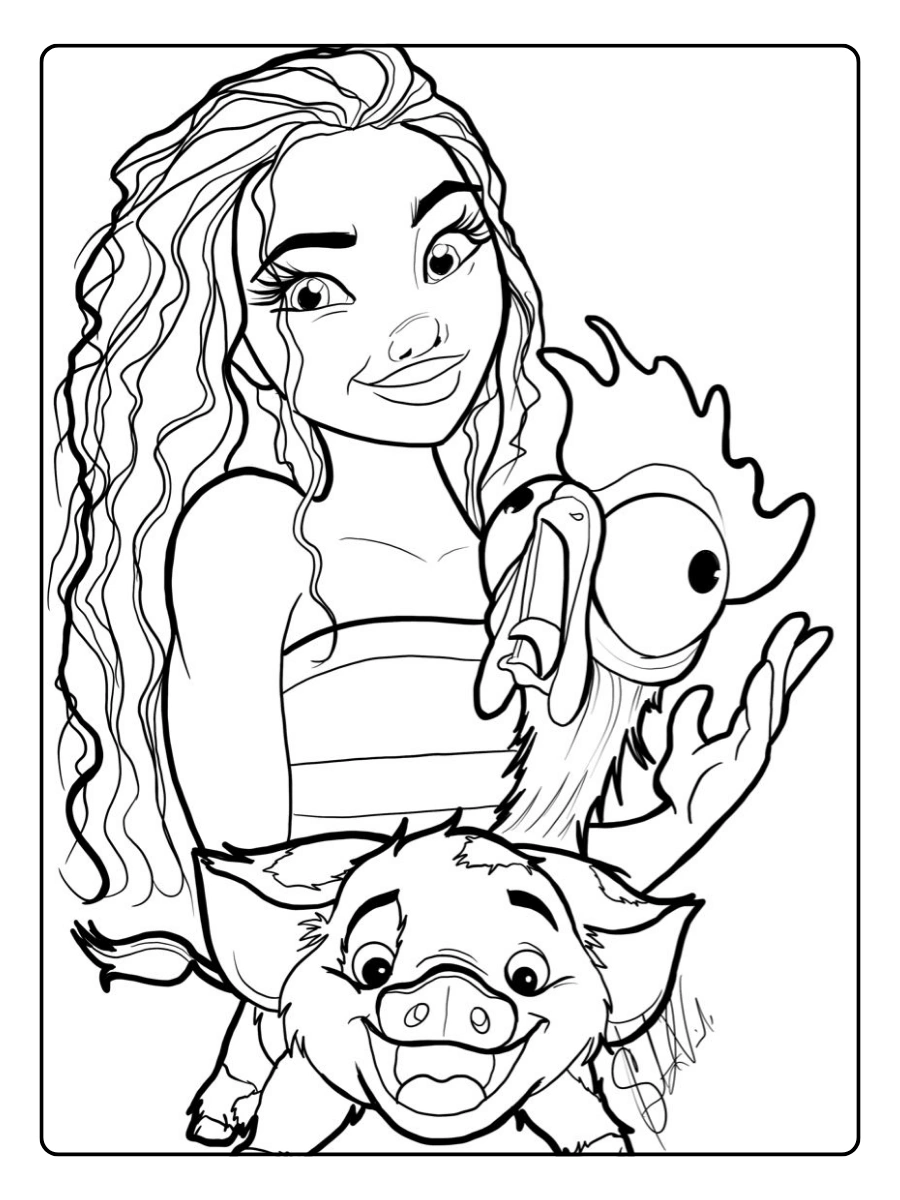 Vaiana coloriage Pua
