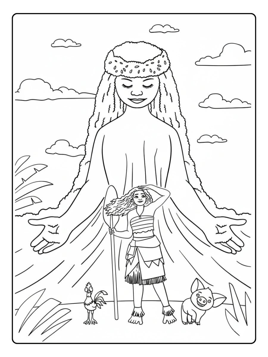 Vaiana coloriage Te Fiti