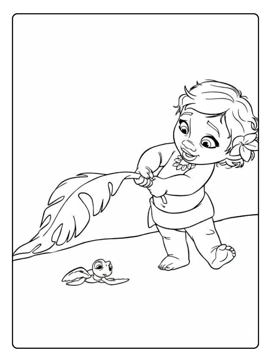 Vaiana coloriage chibi