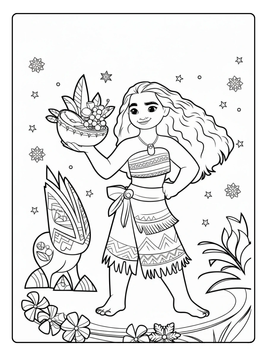 Vaiana coloriage dessin