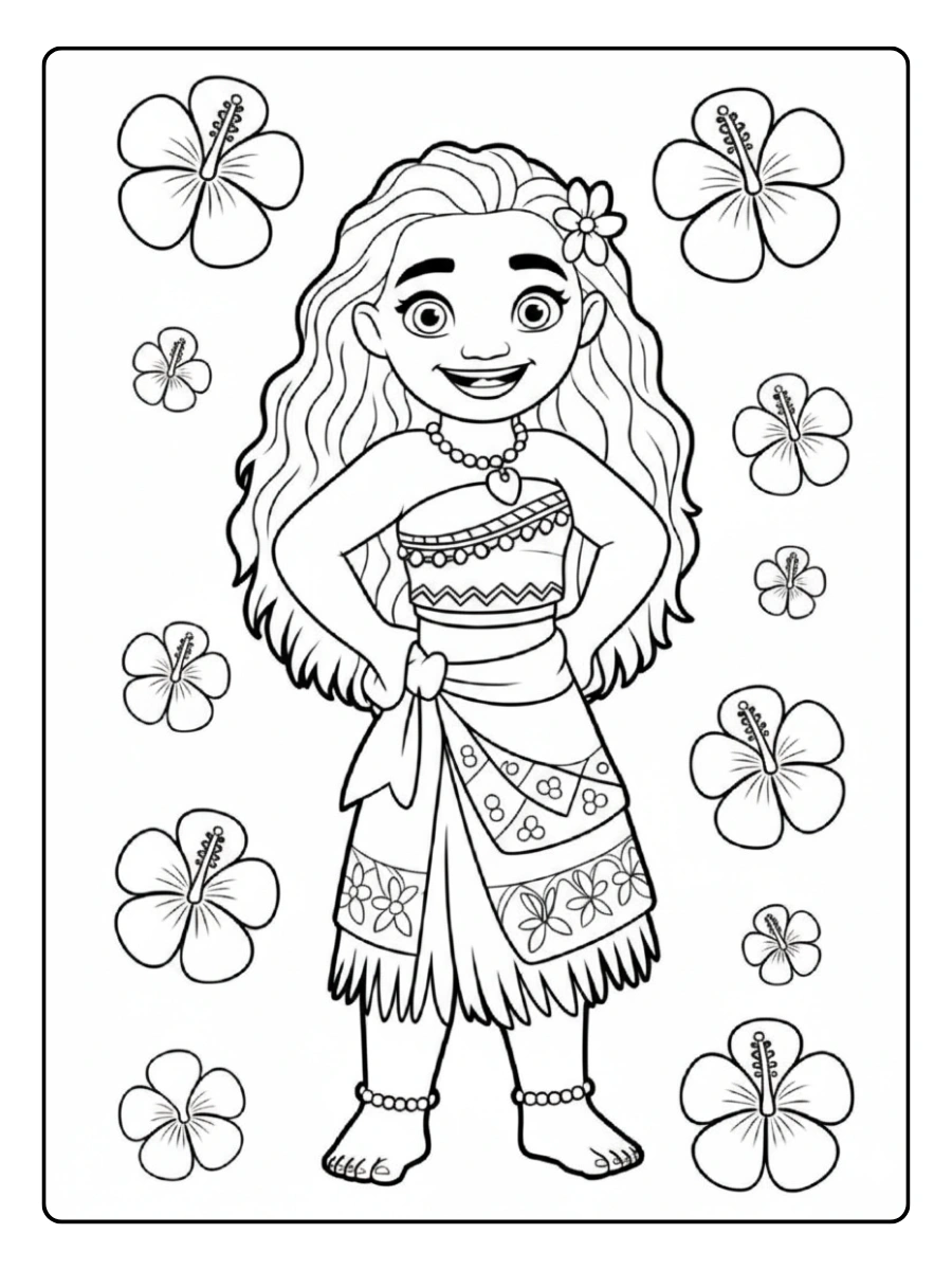 Vaiana coloriage détaillé