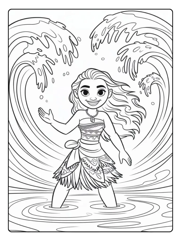 Vaiana coloriage facile