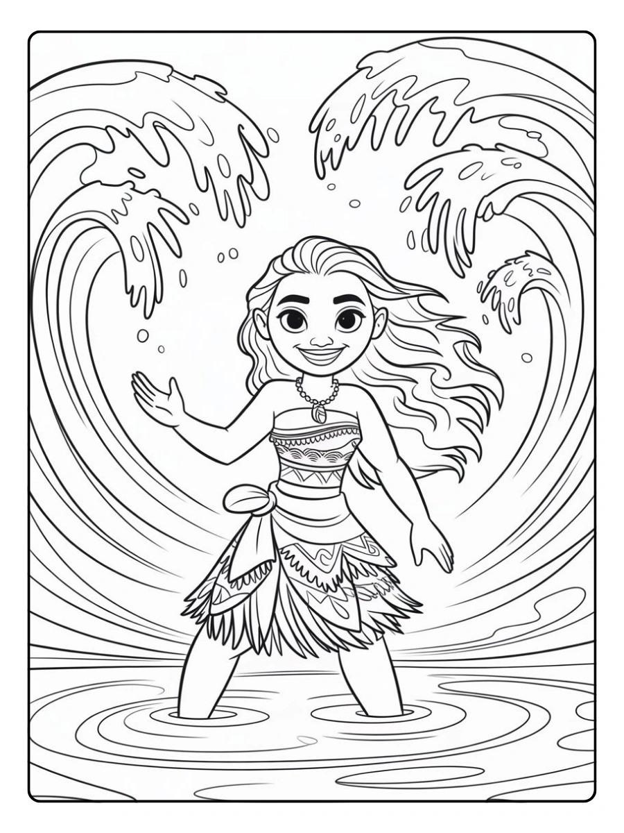 Vaiana coloriage facile