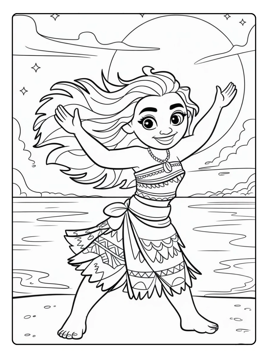 Vaiana coloriage océan