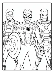 coloriage Avengers équipe