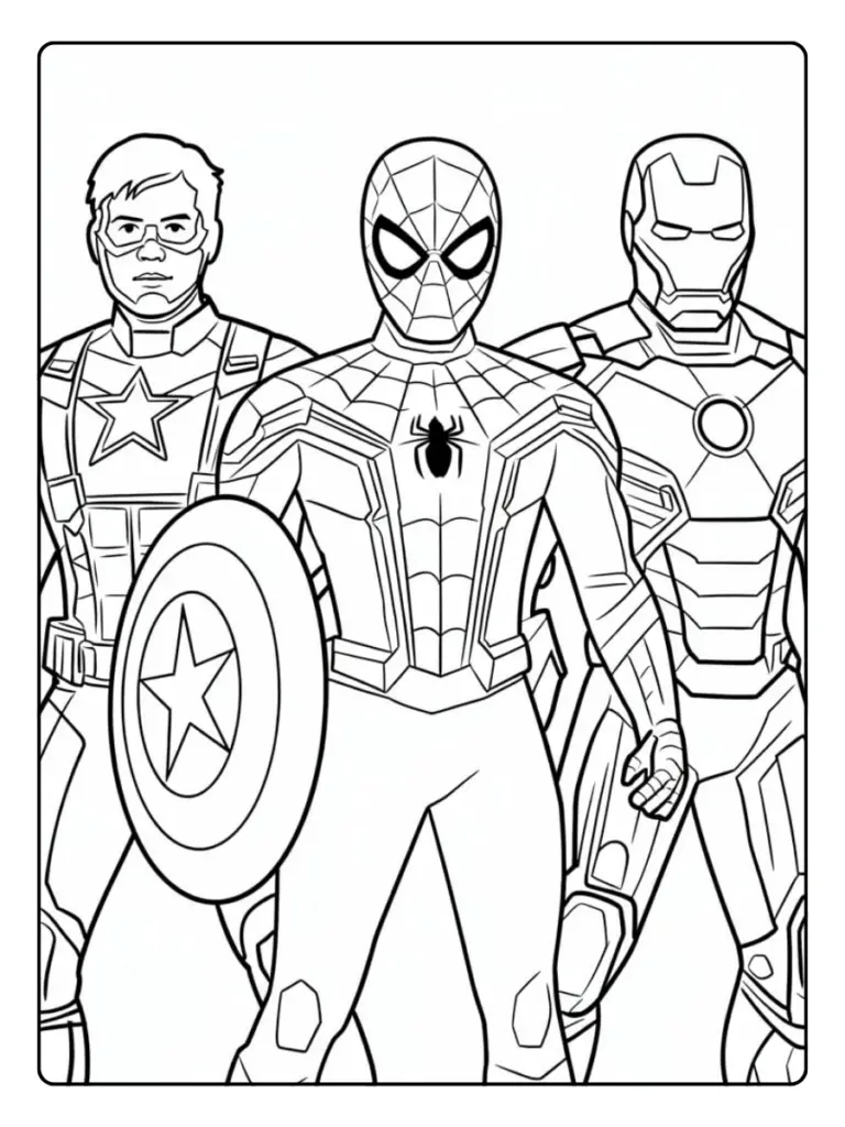 coloriage Avengers équipe