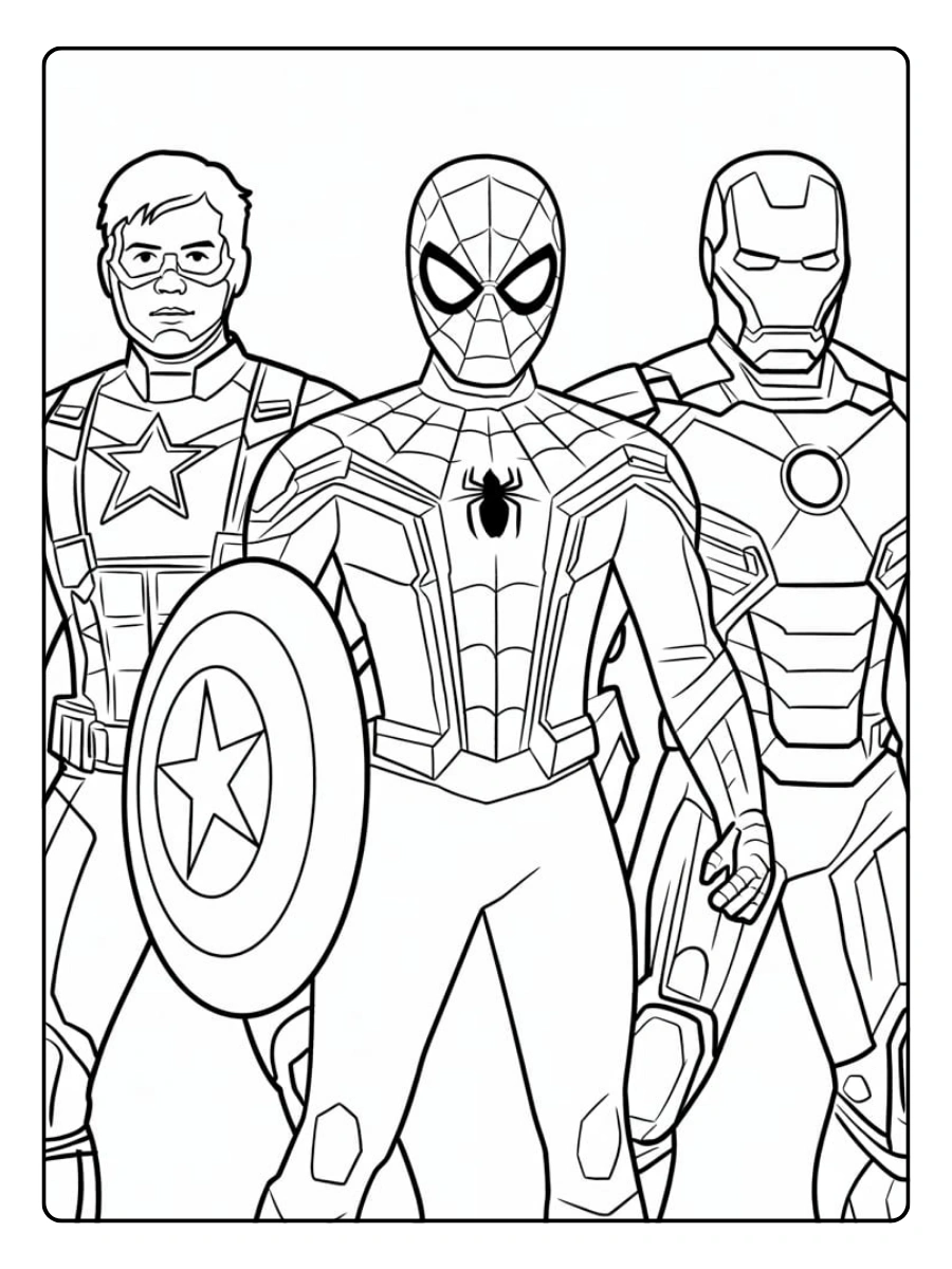 coloriage Avengers équipe