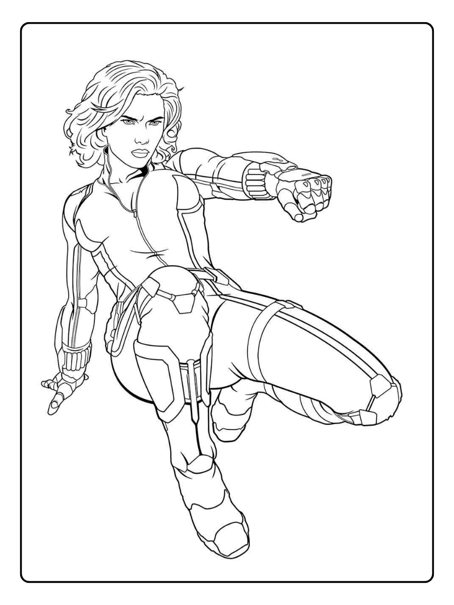 coloriage Black Widow Avengers