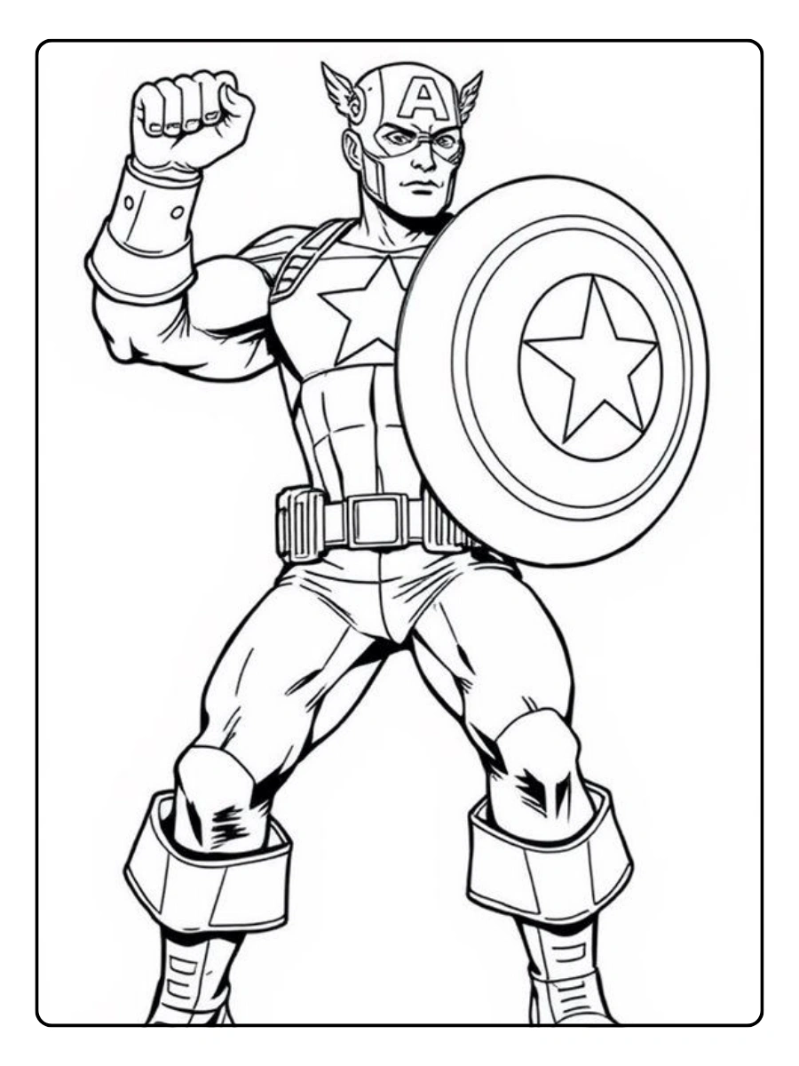 coloriage Captain America Avengers