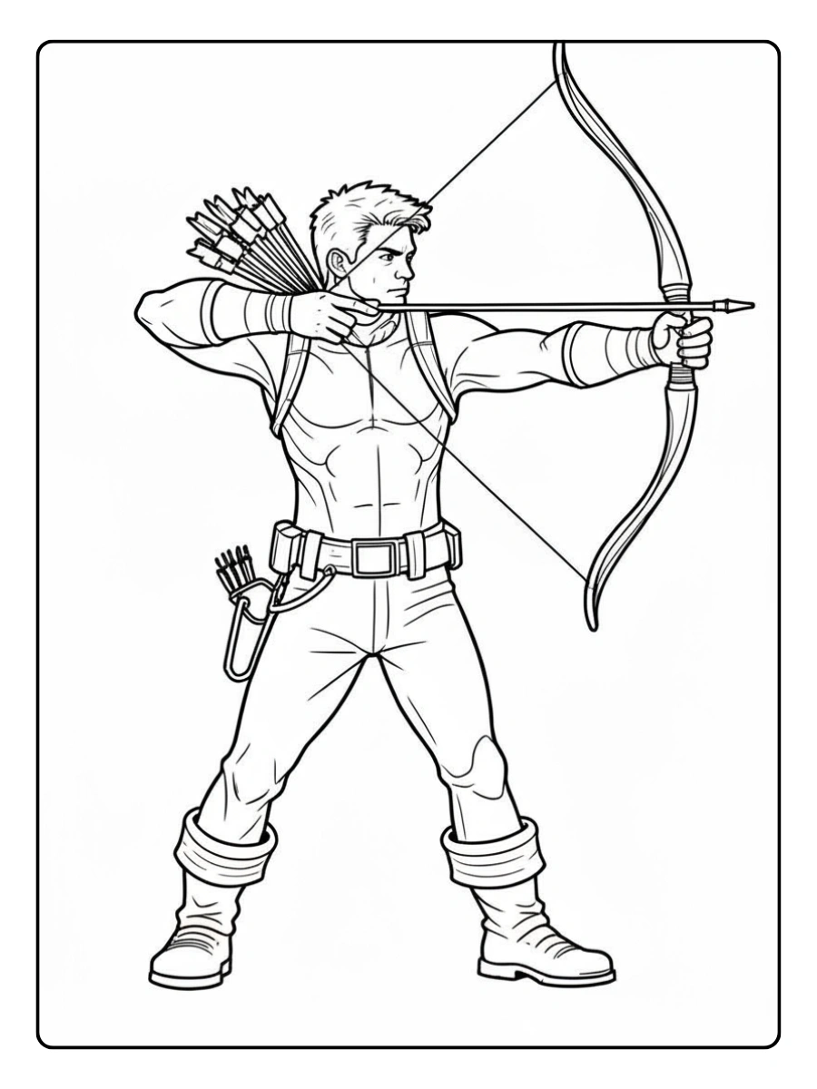 coloriage Hawkeye Avengers