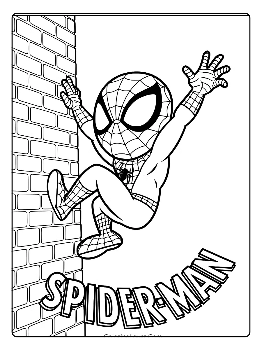 coloriage Spidey chibi