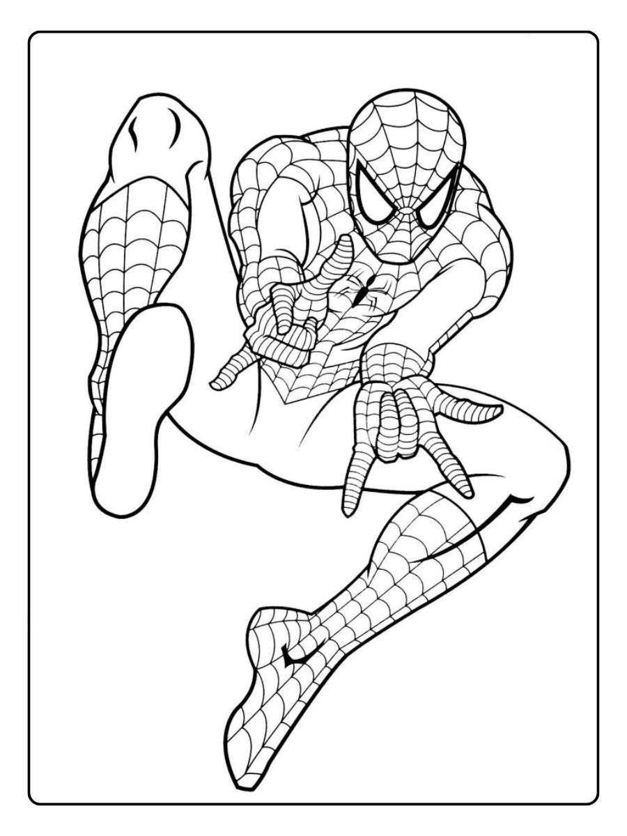 coloriage Spidey en action