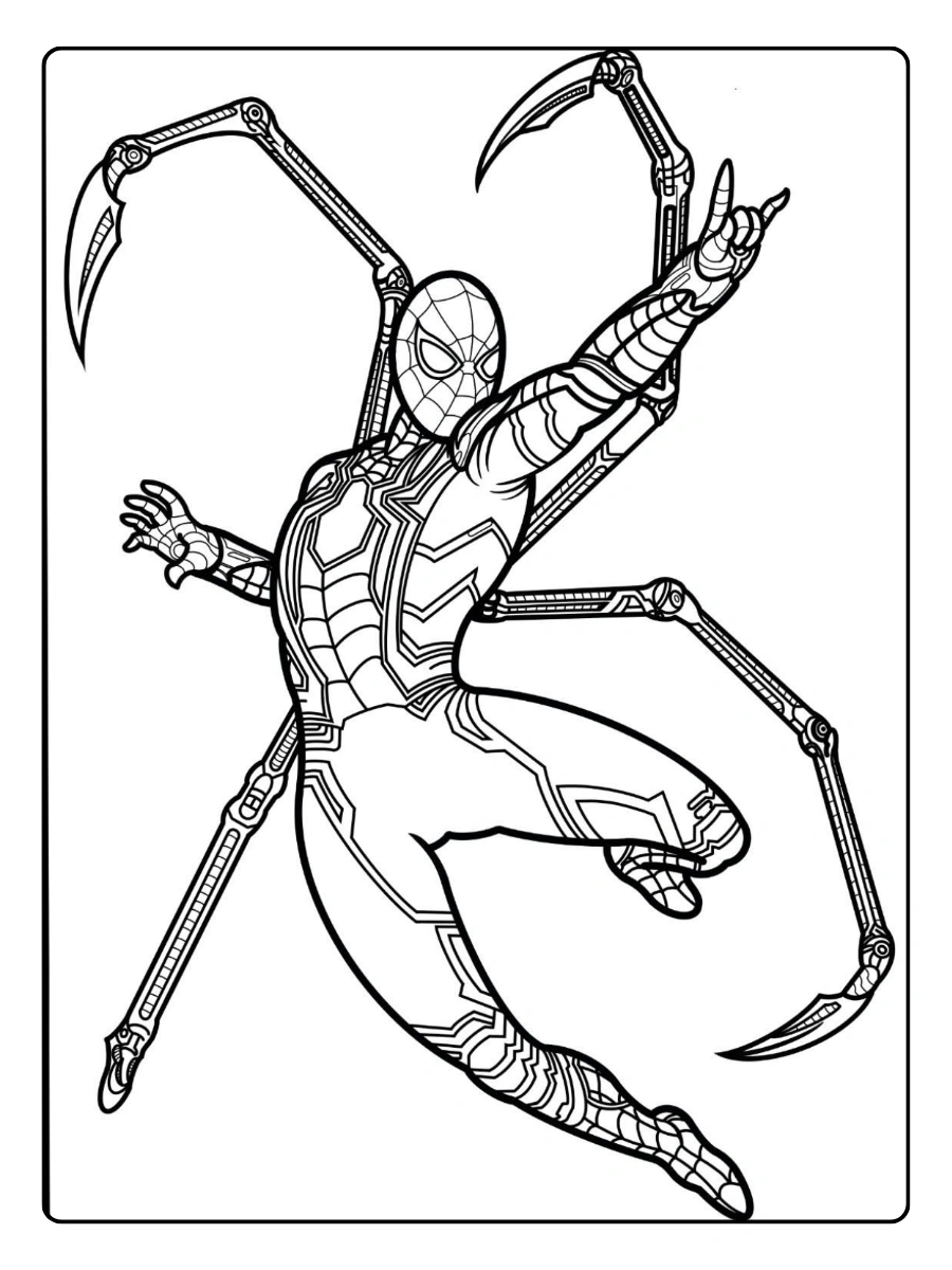 coloriage Spidey réaliste