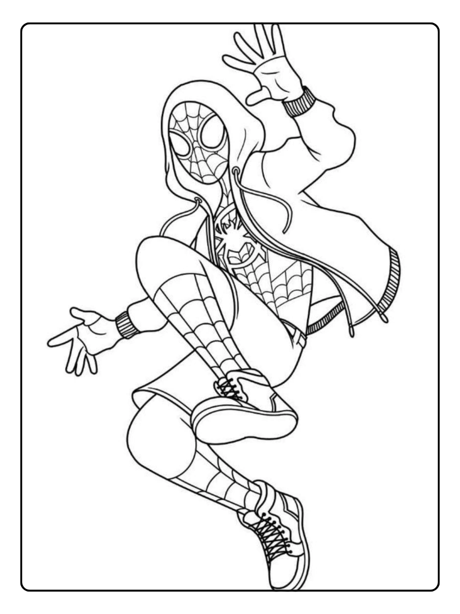 coloriage Spidey sautant