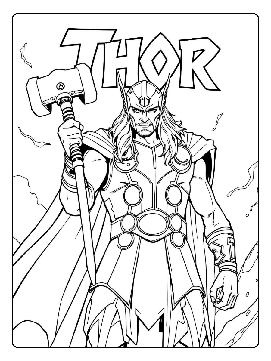 coloriage Thor Avengers
