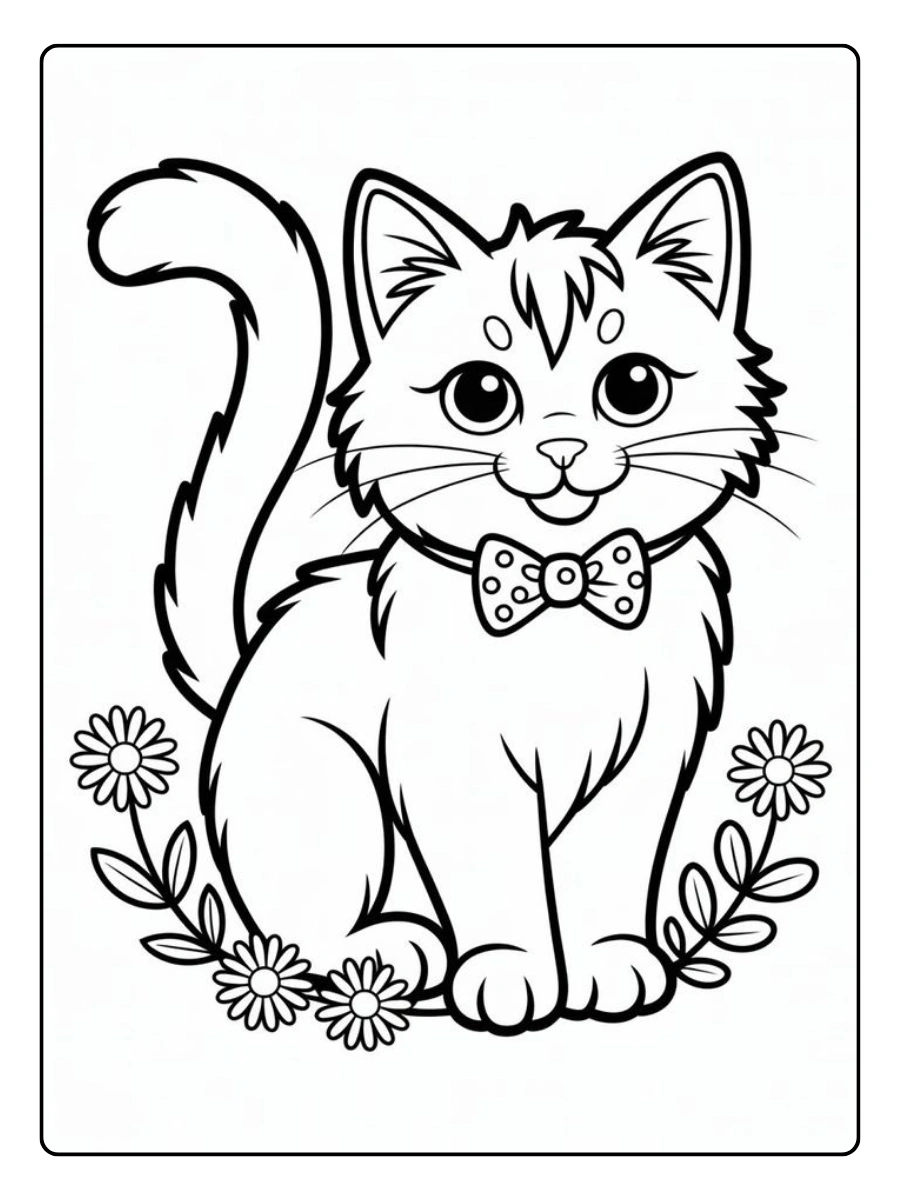 coloriage bébé chat kawaii