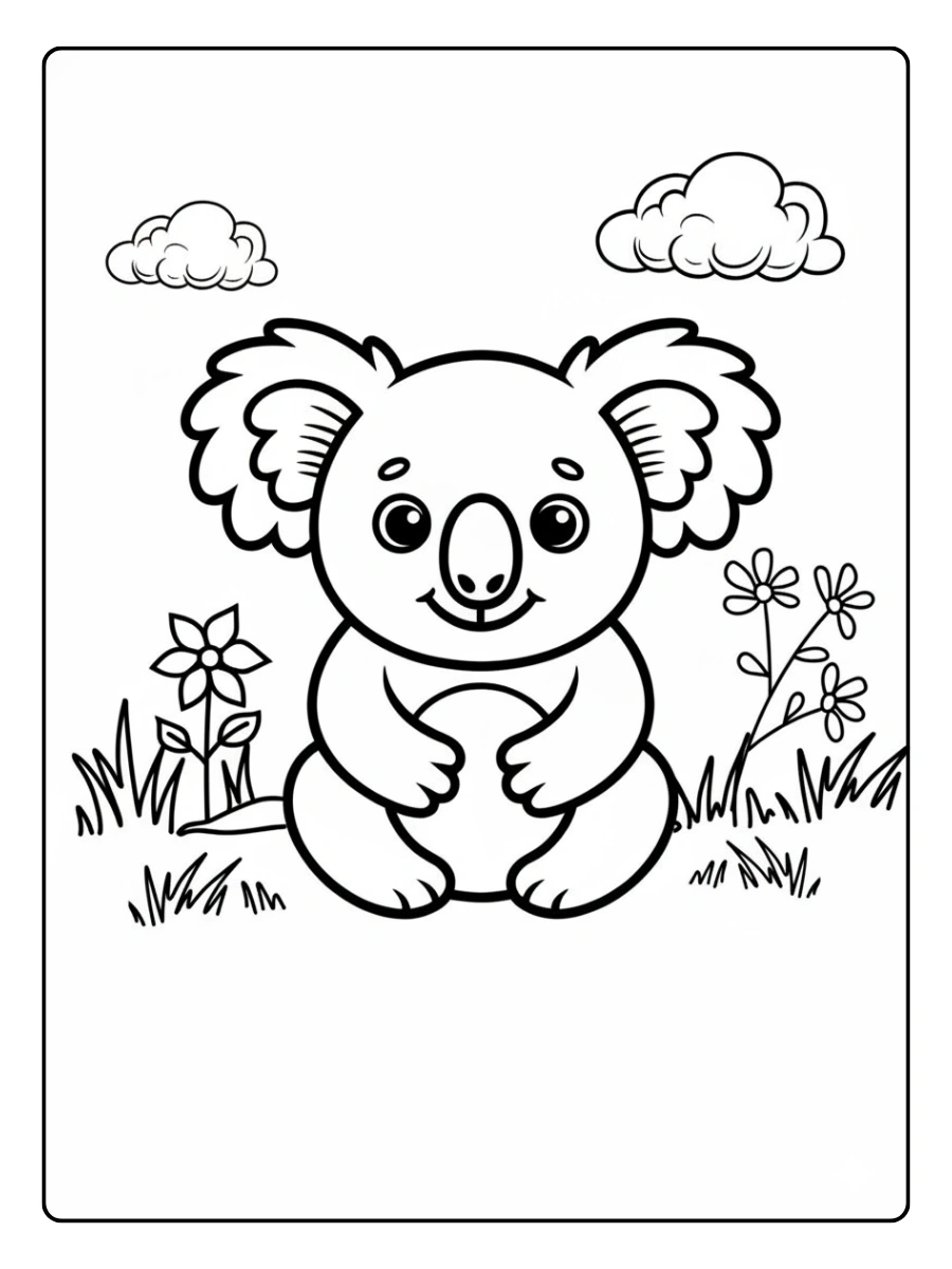 coloriage bébé koala
