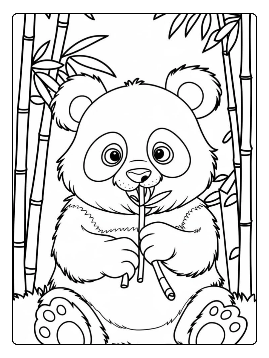 coloriage bébé panda kawaii