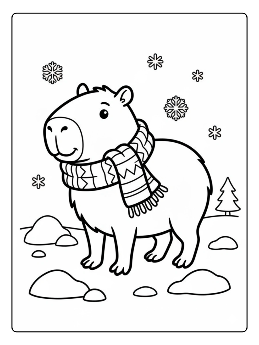 coloriage capybara kawaii assis